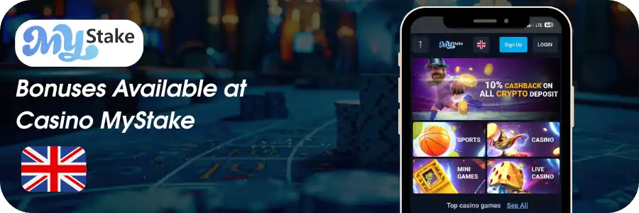 Bonuses Available at Casino MyStake