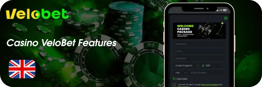 Casino VeloBet Features